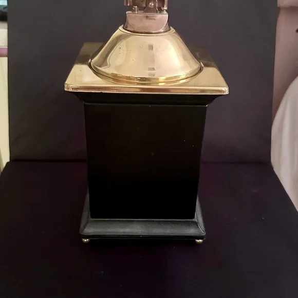 NOS Vintage 1960s Mantel Clock Cigarette holder with Brass Ltr in original box